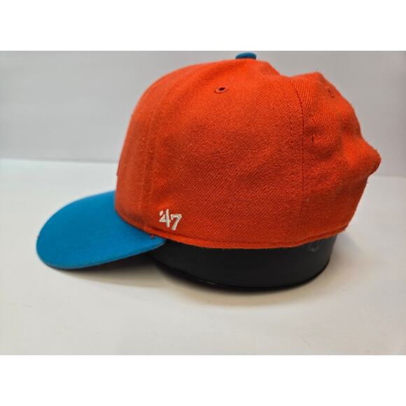 Miami Florida Marlins 47 Brand Forty Seven Baseball SNAP Cap Orange MLB Hat KIDS - Picture 2 of 6